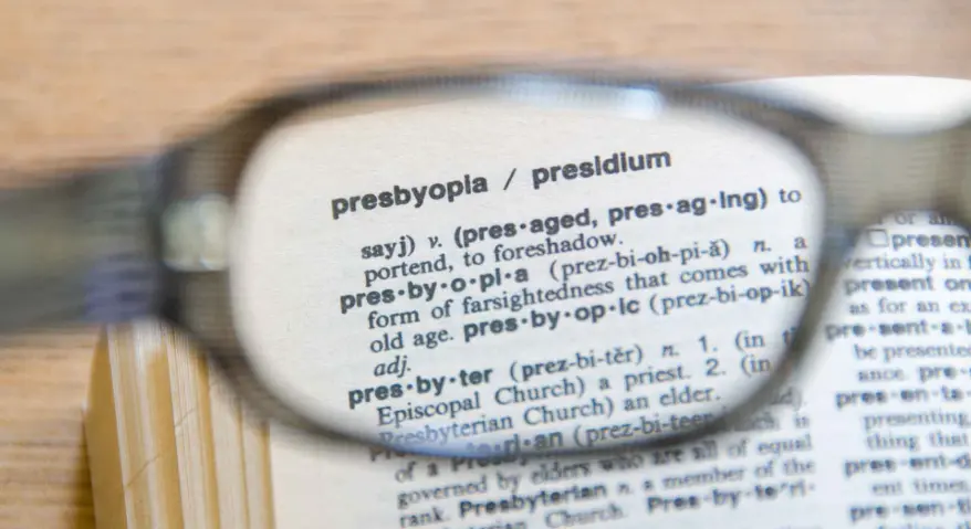 presbyopia wear reading glasses