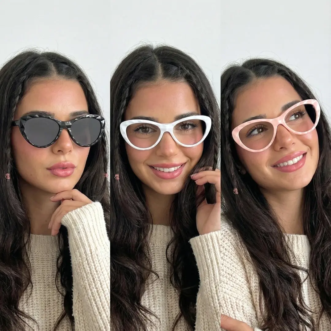 Cat Eye Magnetic Clip On Glasses