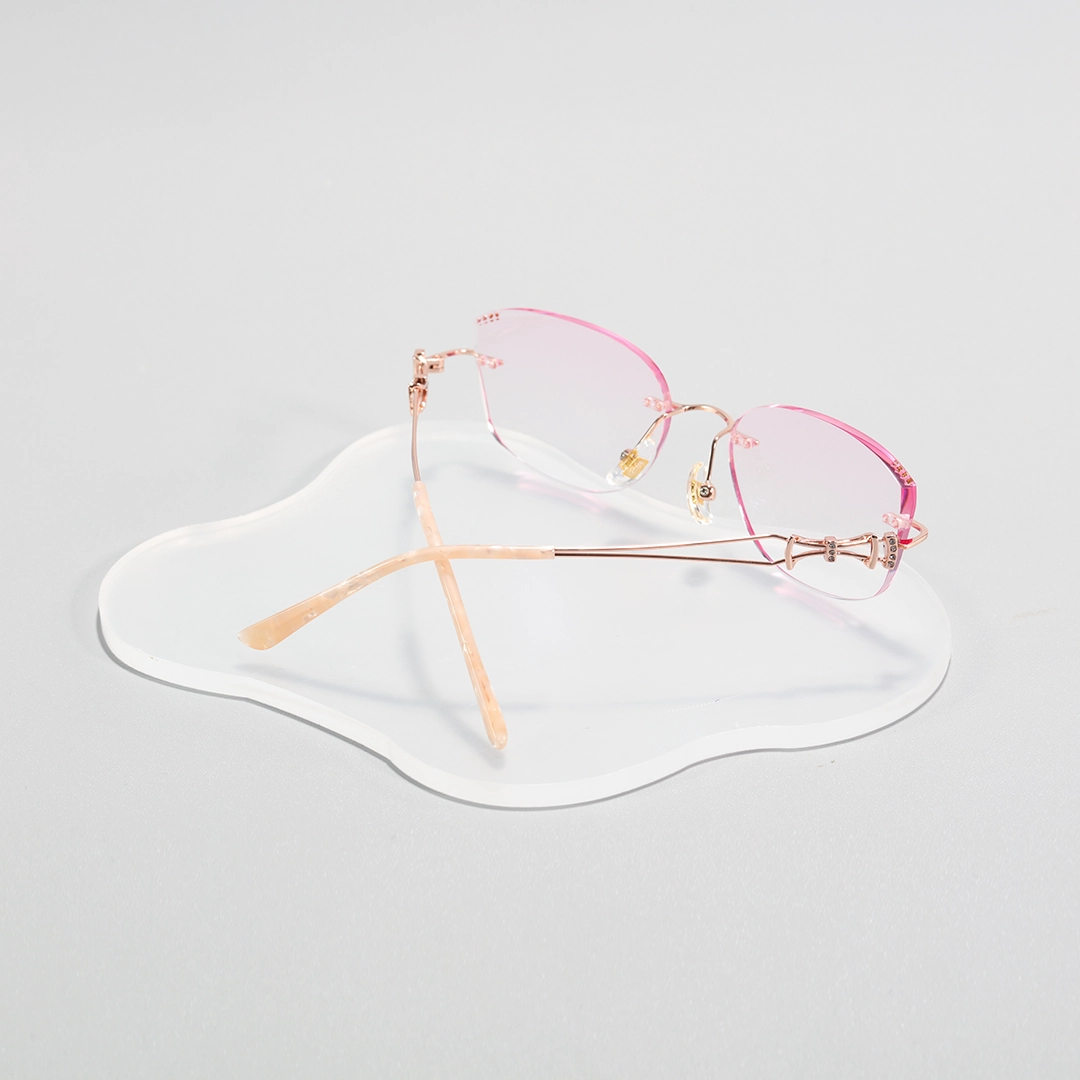 cat eye rimless eyeglasses