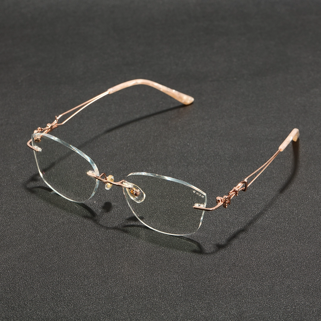 cat eye rimless eyeglasses