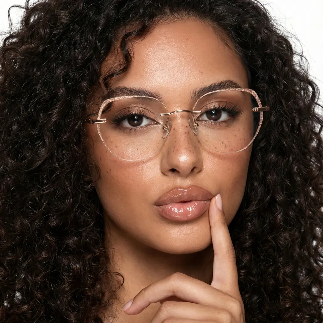 gold geometric glasses