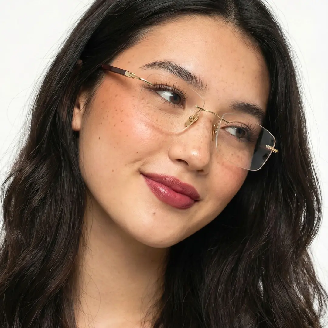 Gold Metal Rectangle Glasses