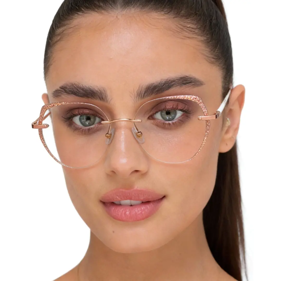 gold geometric glasses