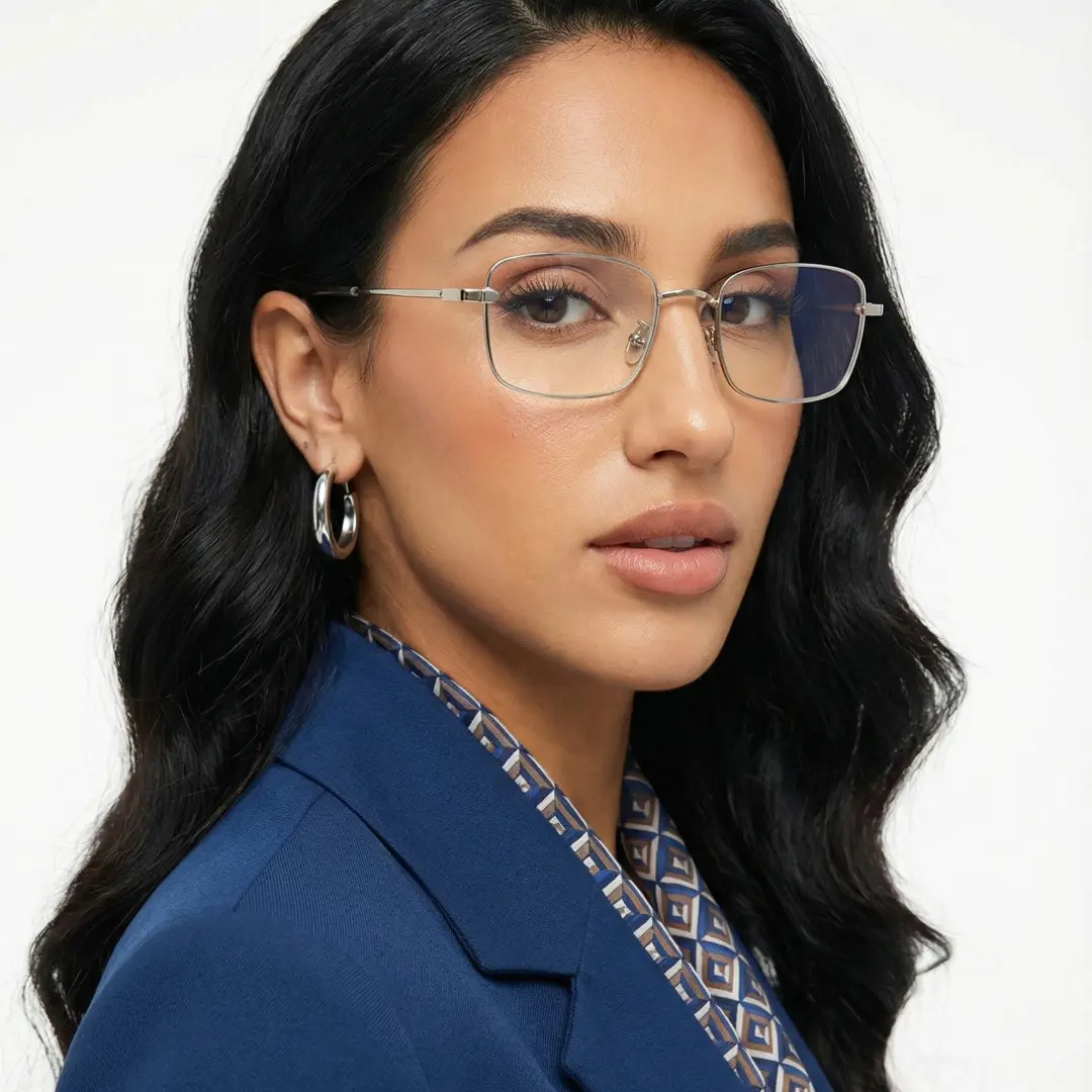 silver rectangle glasses