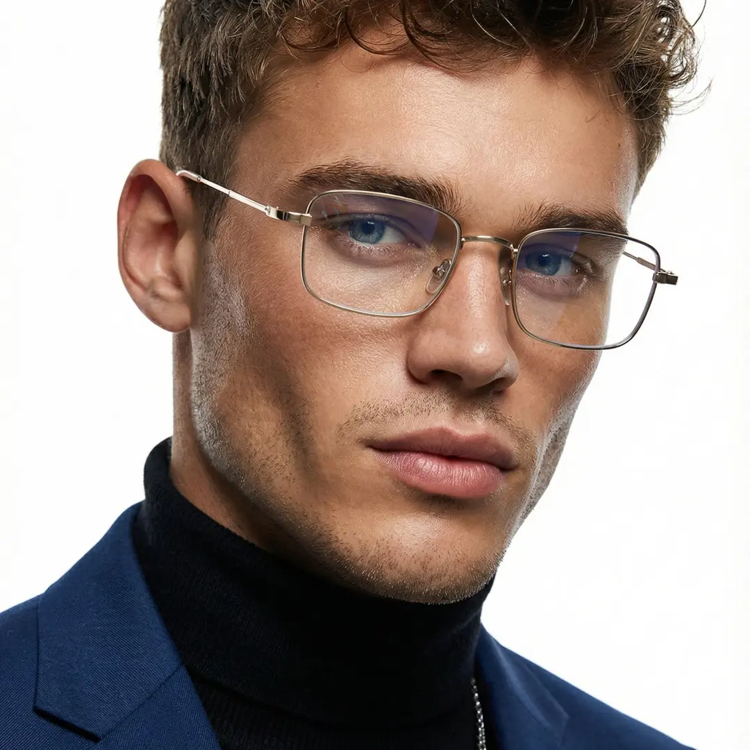 silver rectangle glasses