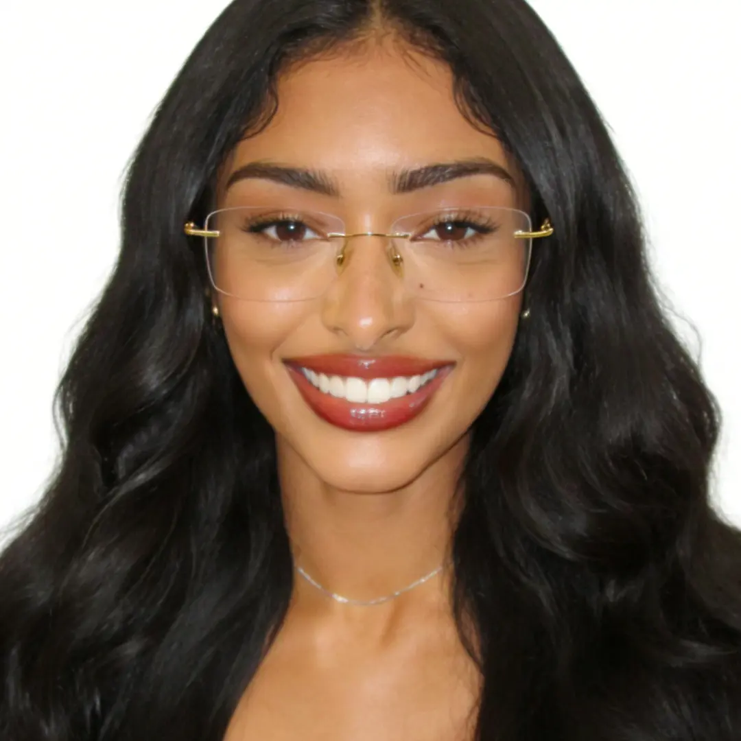Gold Metal Rectangle Glasses