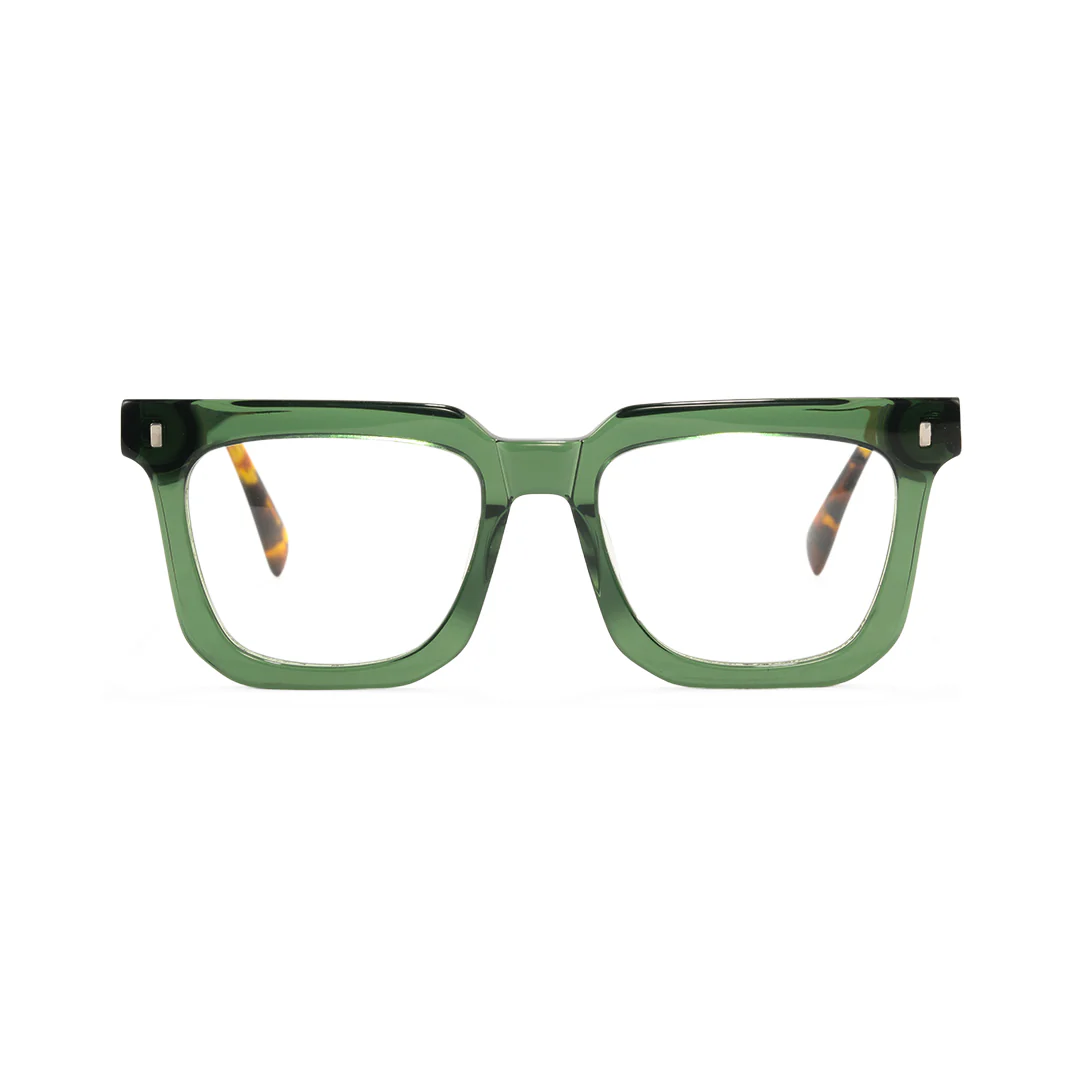 Square Green Glasses