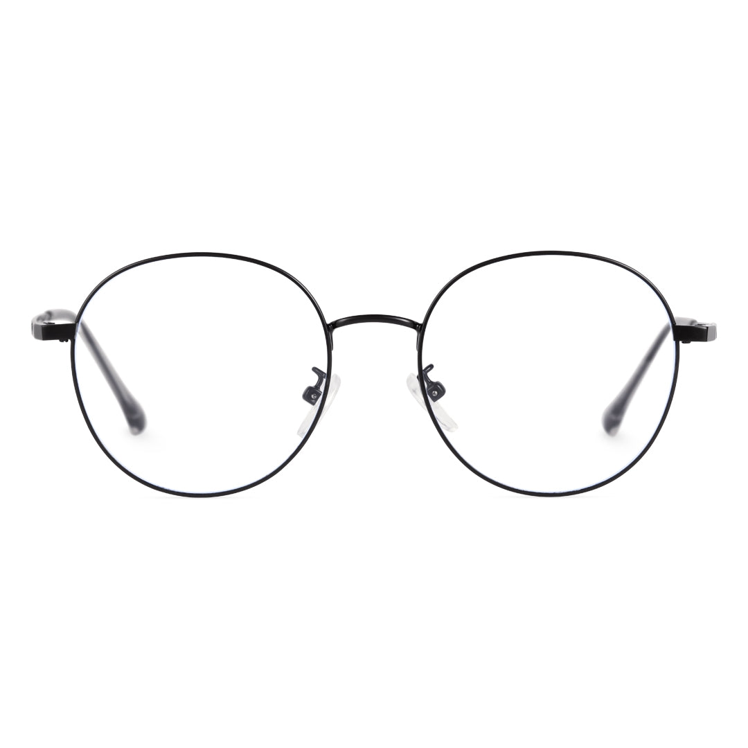 Black Chic Big Round Rx Eyeglasses