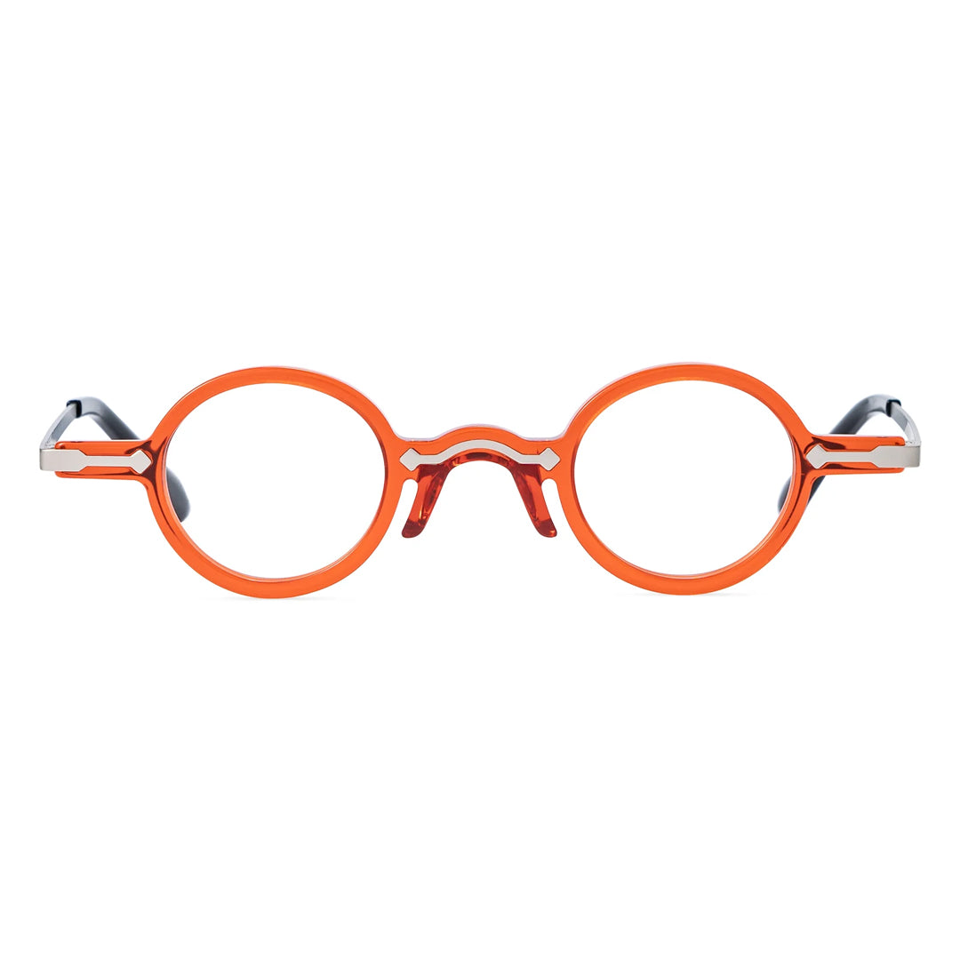 orange round eyeglasses