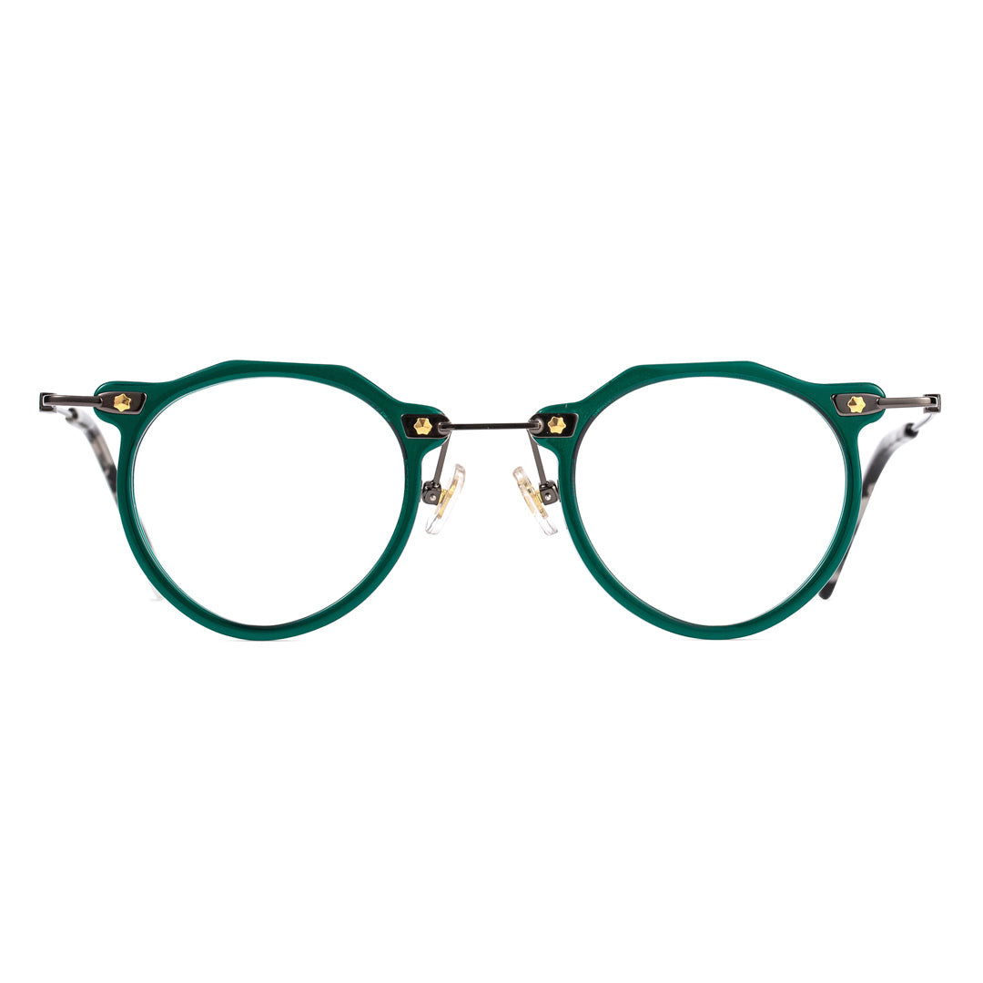 Acetate Frames Round Green Glasses