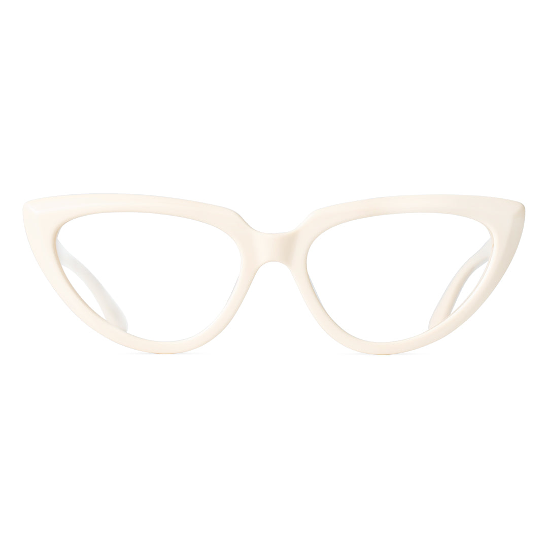 White Cat Eye Glasses