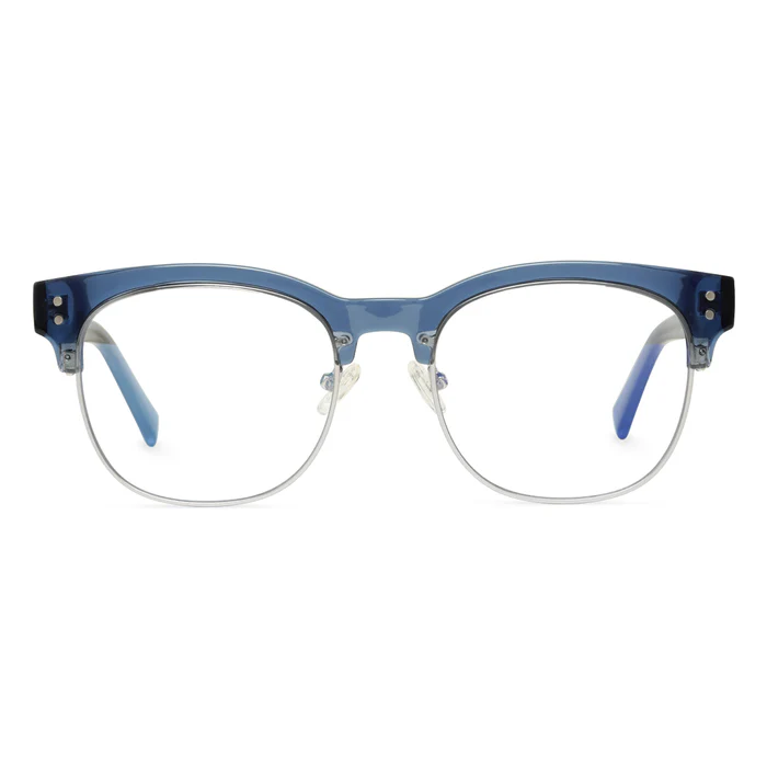 Silver Blue browline glasses frames
