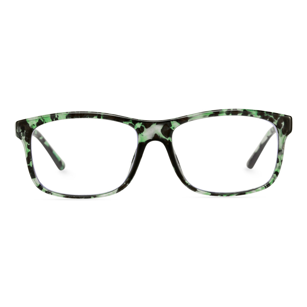 Green Tortoise Shell Square Glasses