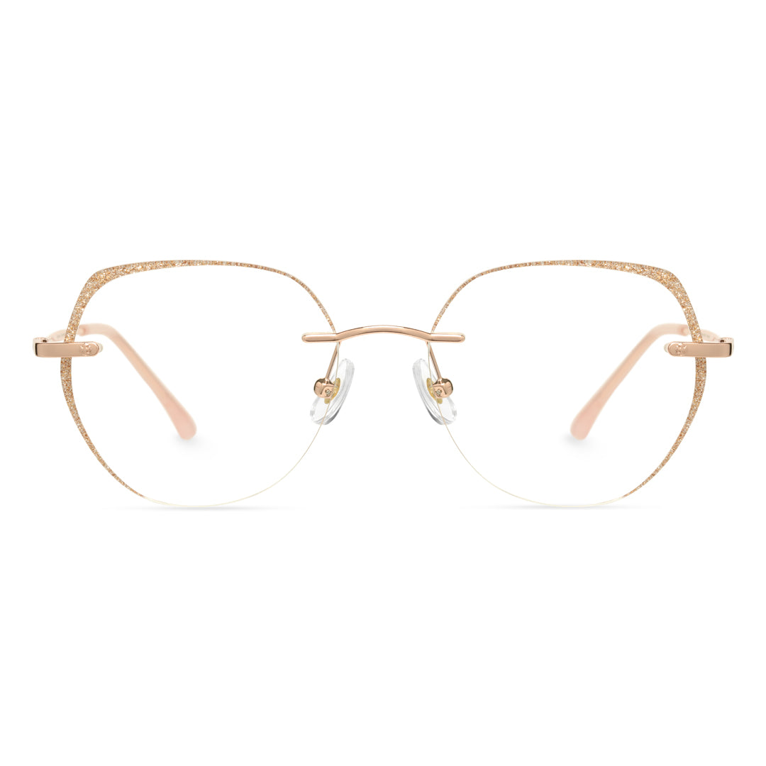 Gold Rimless Fashionable Glasses