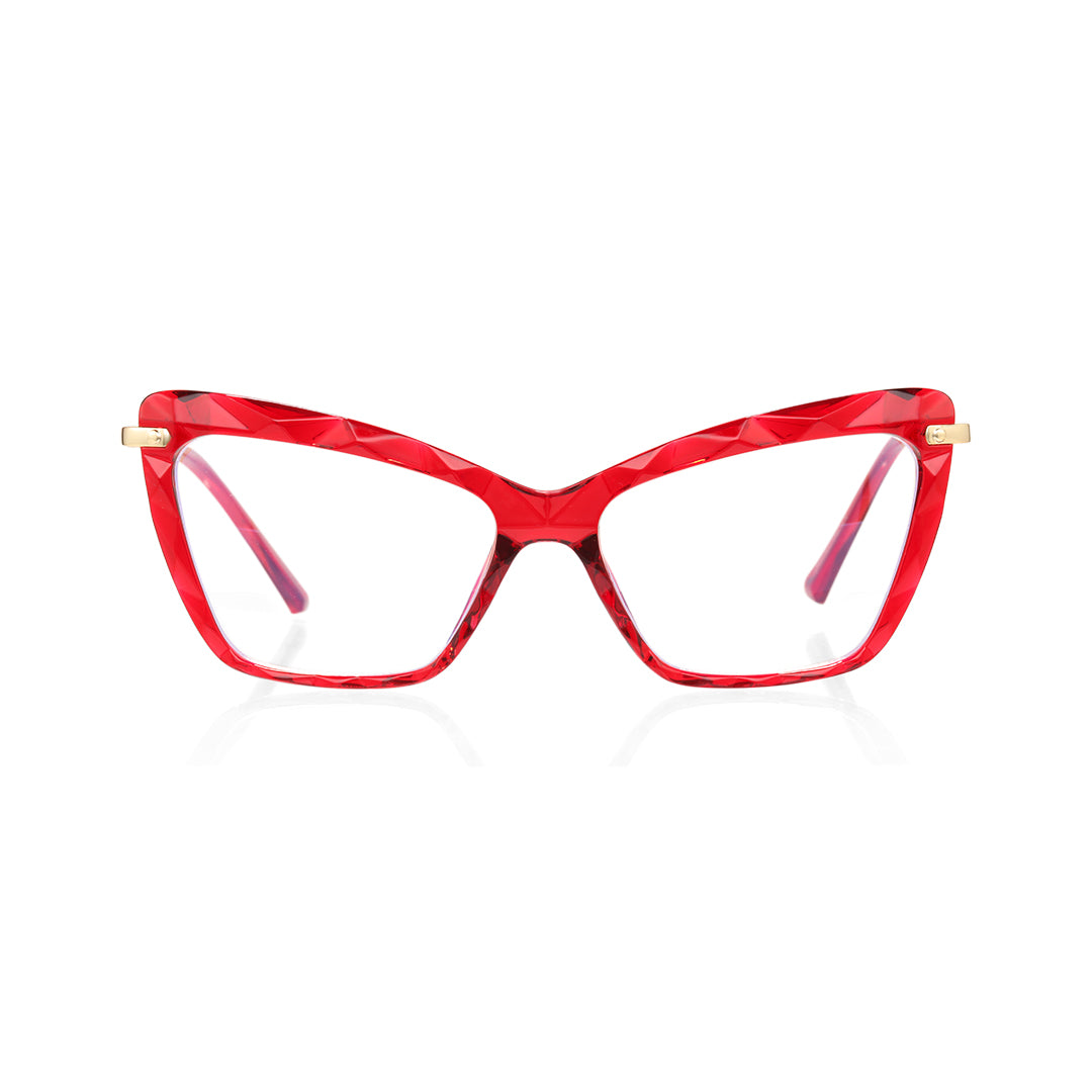 Red 3D Cat Eye Glasses