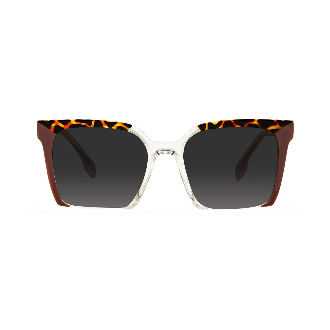 Brown Square Prescription Sunglasses