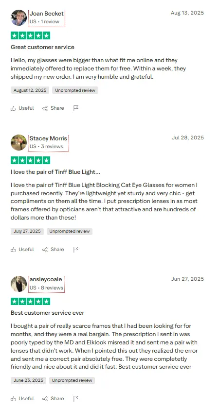 Elklook eyewear customer reviews details