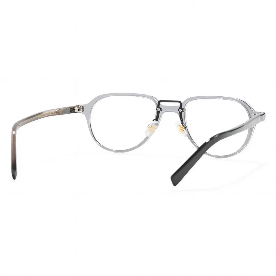 Back view of Ruib vintage aviator acetate eyeglasses AA0062306 in grey