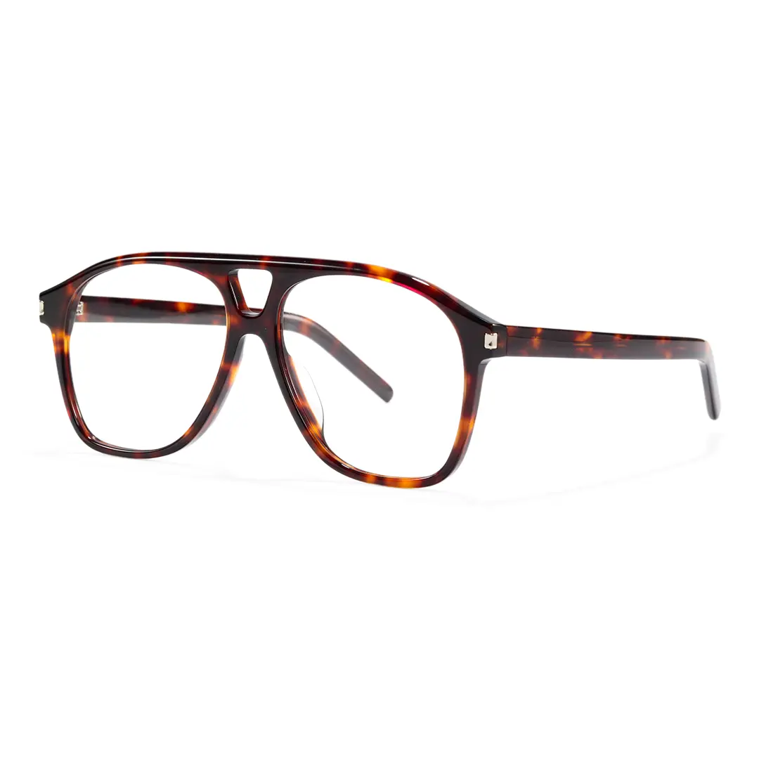 Angle view of Rylen vintage aviator acetate eyeglasses in tortoise. SPU: AA0062603