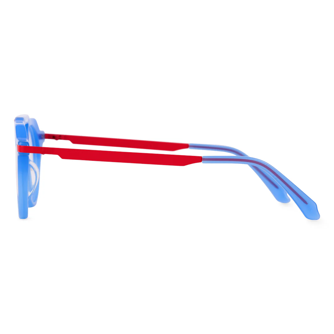 Side view of Boye aviator acetate eyeglasses AA0082302 in blue