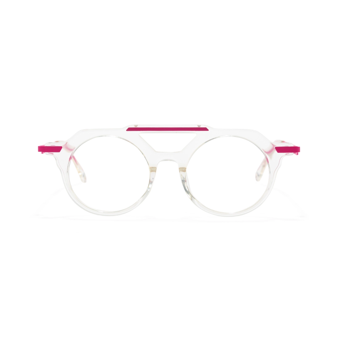 Front view of Boye vintage aviator acetate eyeglasses AA0082302 in clear
