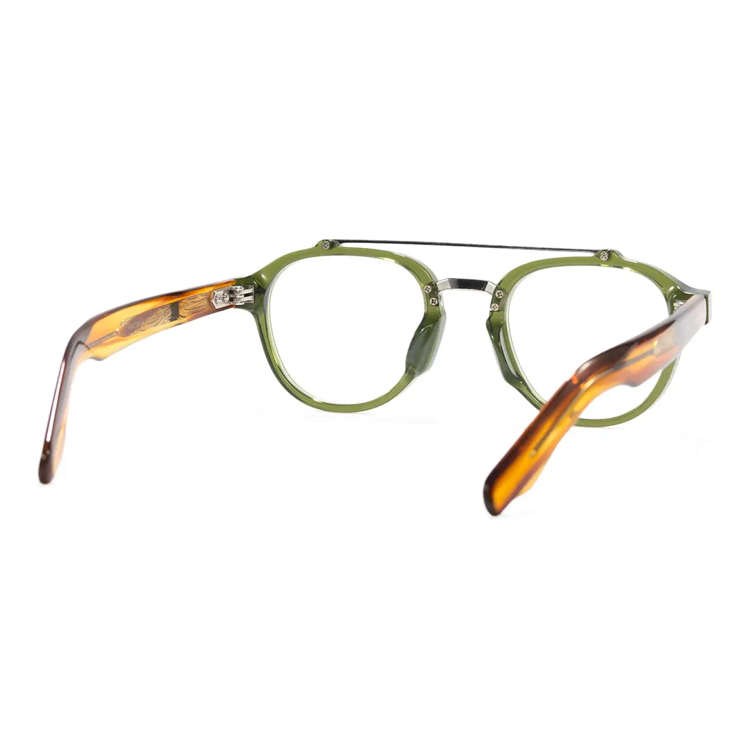 Back view of Stellan vintage aviator acetate eyeglasses AA0142603 in green