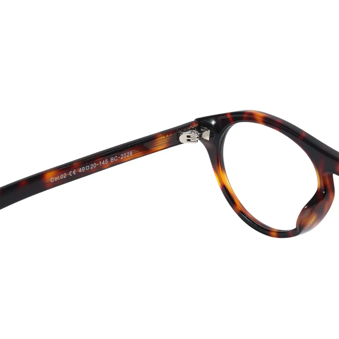 Hinge detail of Sylvan vintage aviator acetate eyeglasses AA0222603 in tortoise