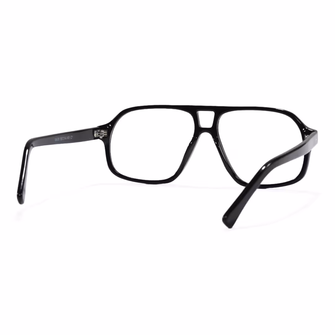 Back view of Azure vintage aviator acetate eyeglasses AA0322605 in black