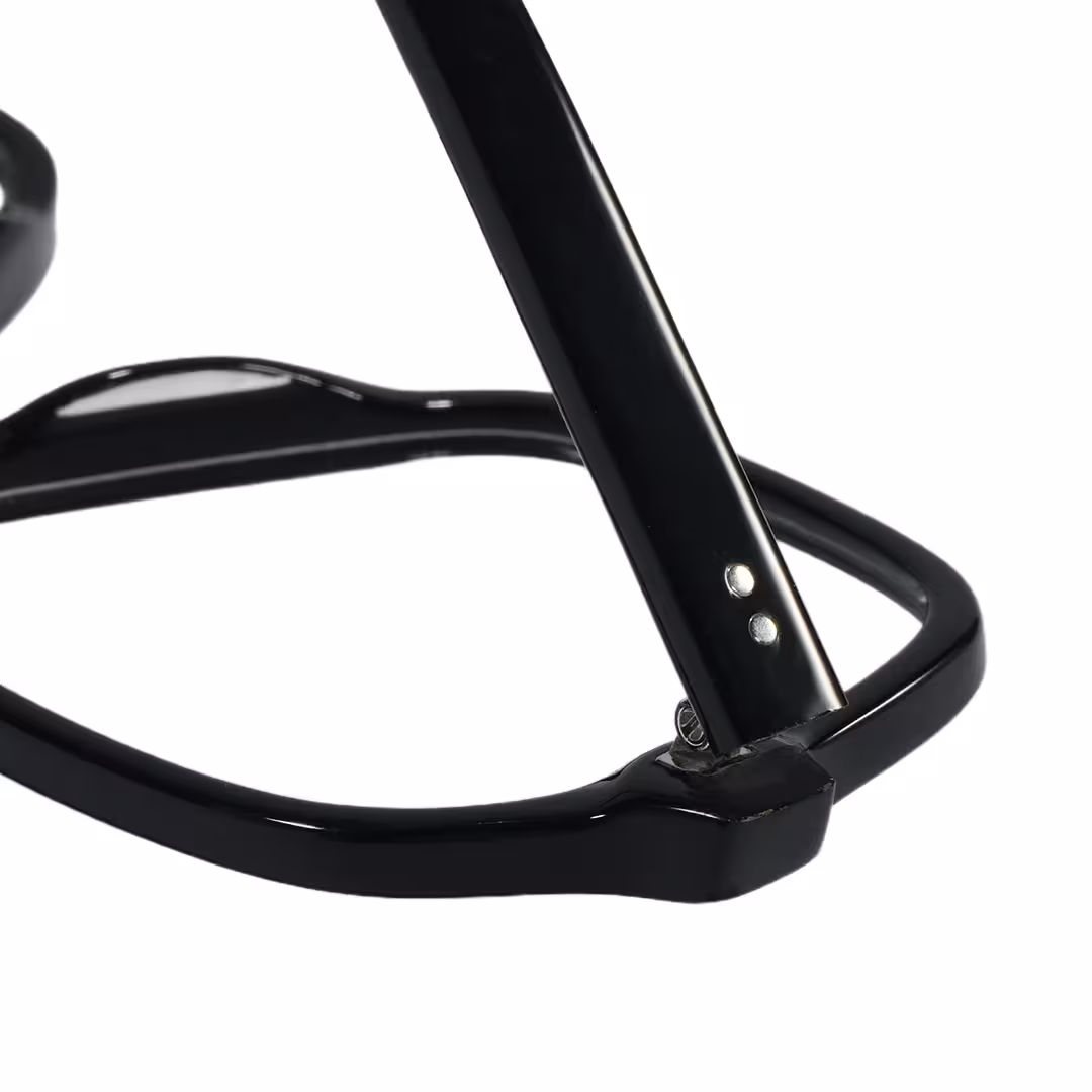 Frame detail view of Azure vintage aviator acetate eyeglasses AA0322605 in black