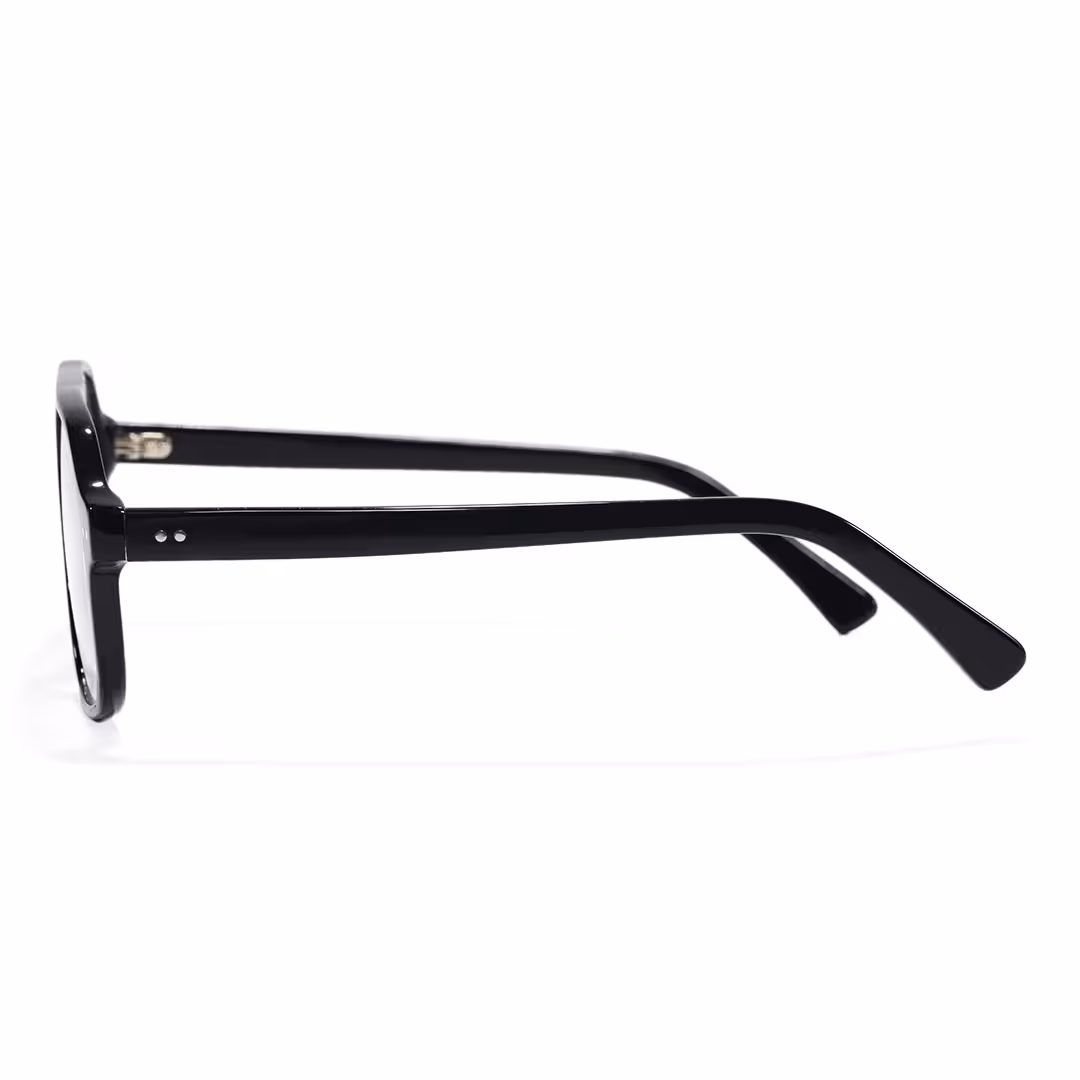 Side view of Azure vintage aviator acetate eyeglasses AA0322605 in black