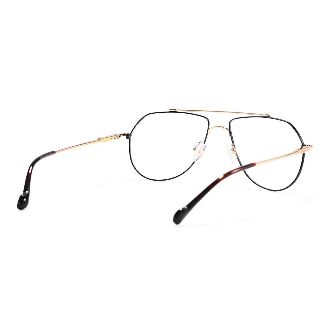 Back view of Vernon vintage aviator metal eyeglasses AM0022603 in black