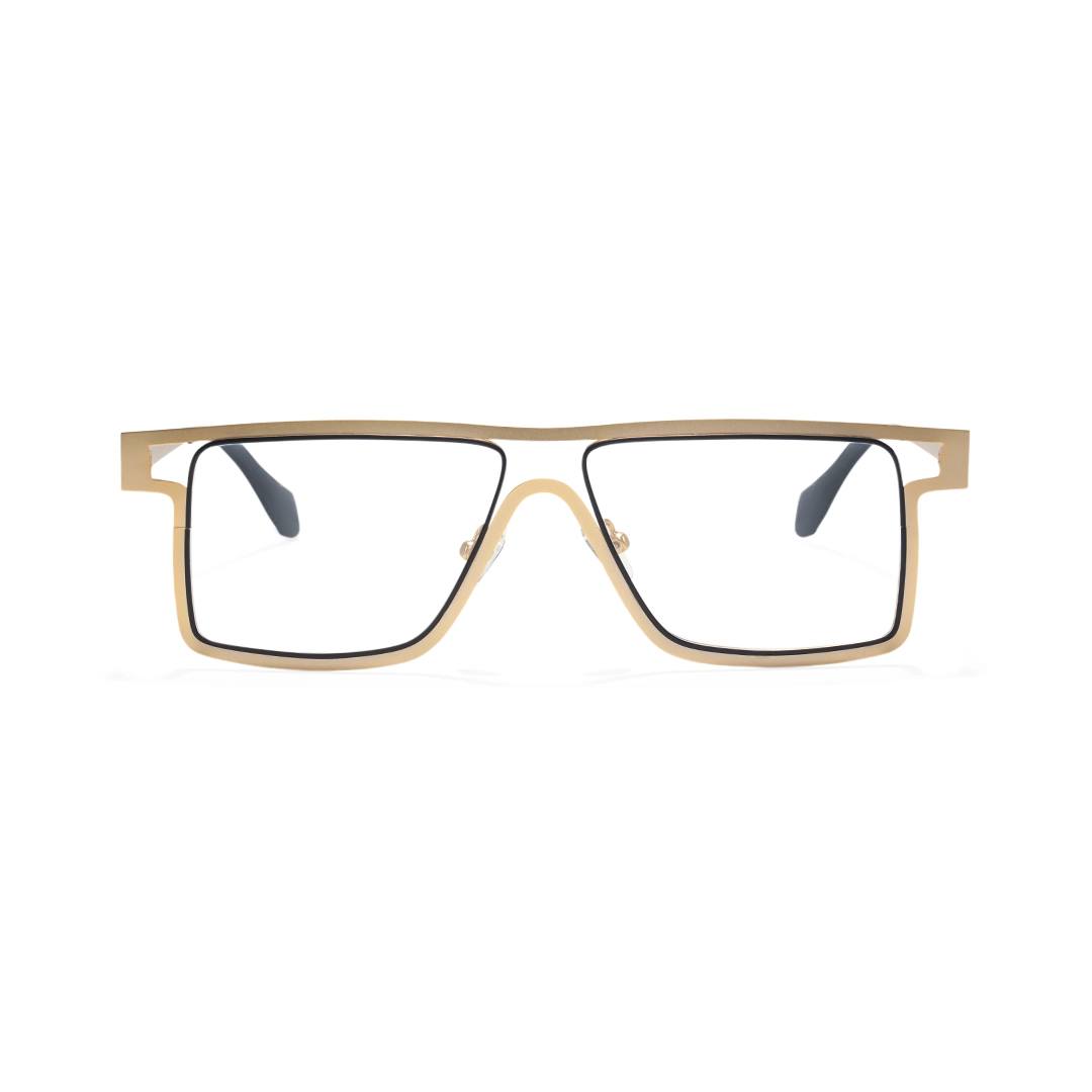 Front view of Cerelia aviator metal eyeglasses AM0092212 in gold