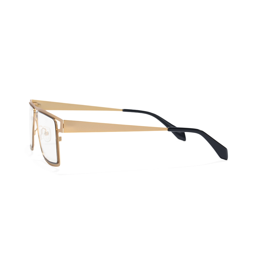 Side view of Cerelia aviator metal eyeglasses AM0092212 in gold