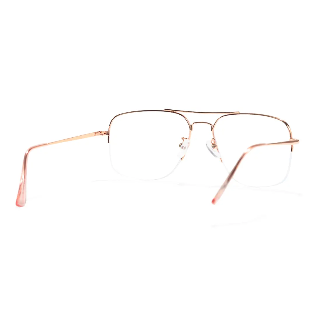 Back view of Alistair vintage aviator metal eyeglasses in gold. SPU: AM0202603