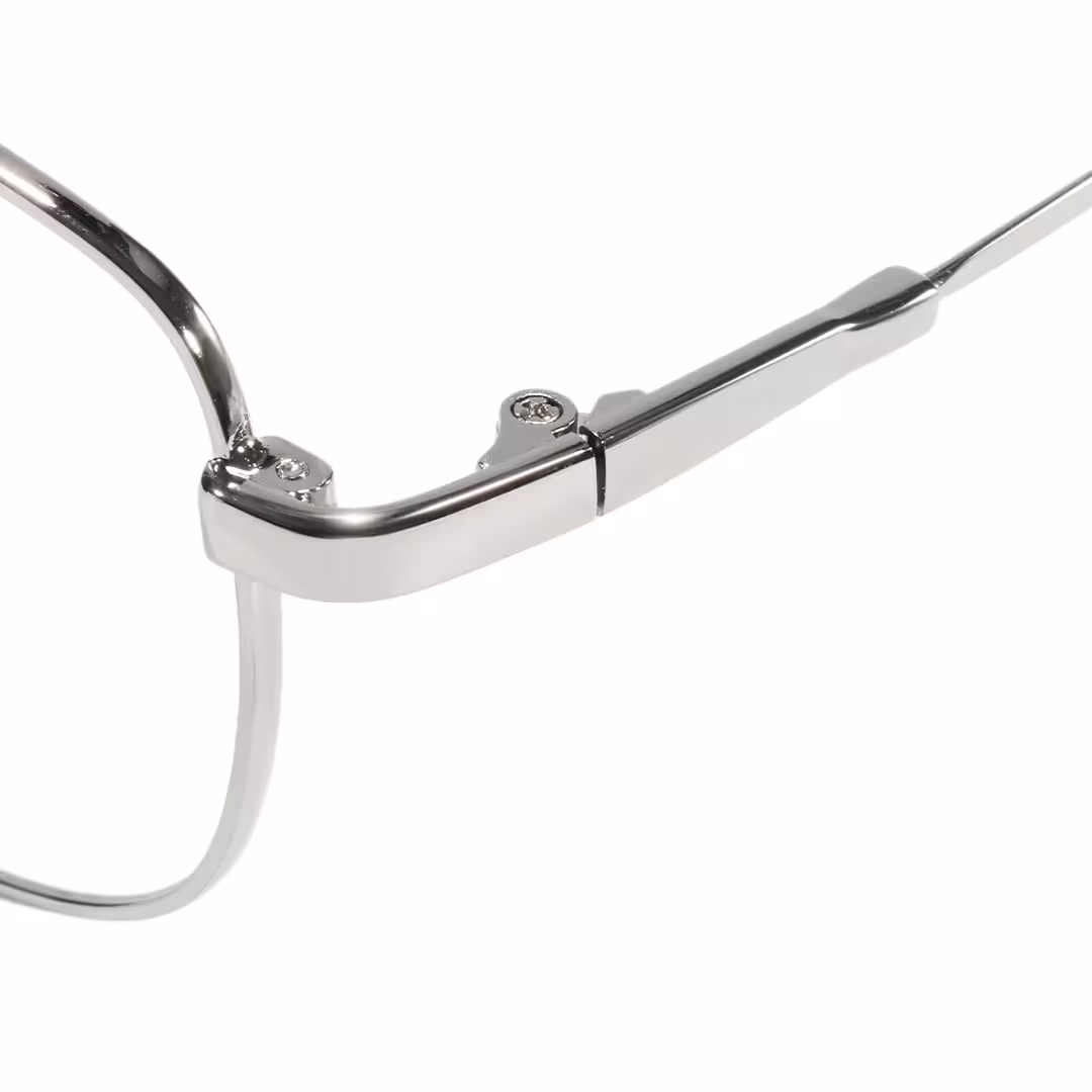End piece detail of Marenx aviator metal eyeglasses AM0202605 in sliver
