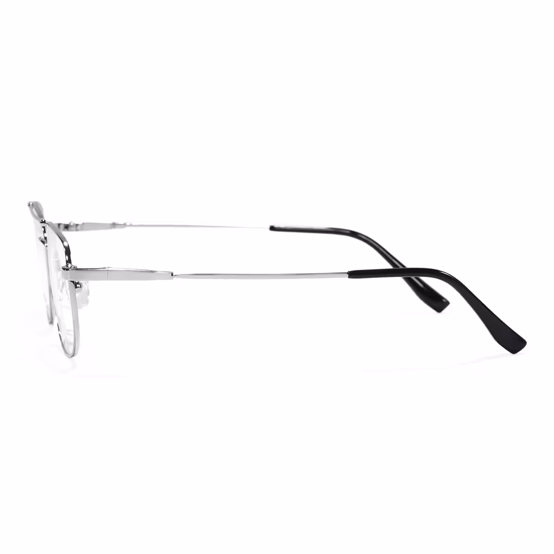 Side view of Marenx aviator metal eyeglasses AM0202605 in sliver