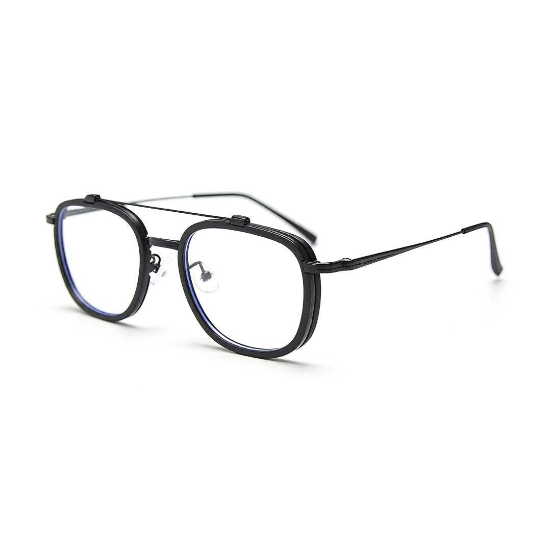 Angle view of Rayan aviator metal eyeglasses AM0242410 in black