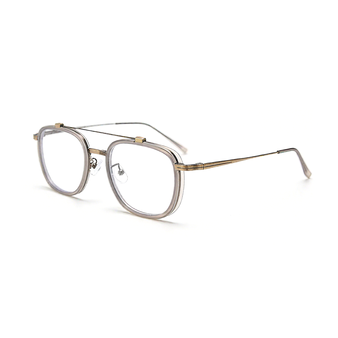 Angle view of Rayan aviator metal eyeglasses AM0242410 in bronze
