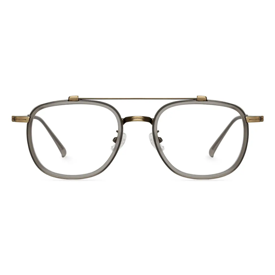 Front view of Rayan aviator metal eyeglasses AM0242410 in bronze