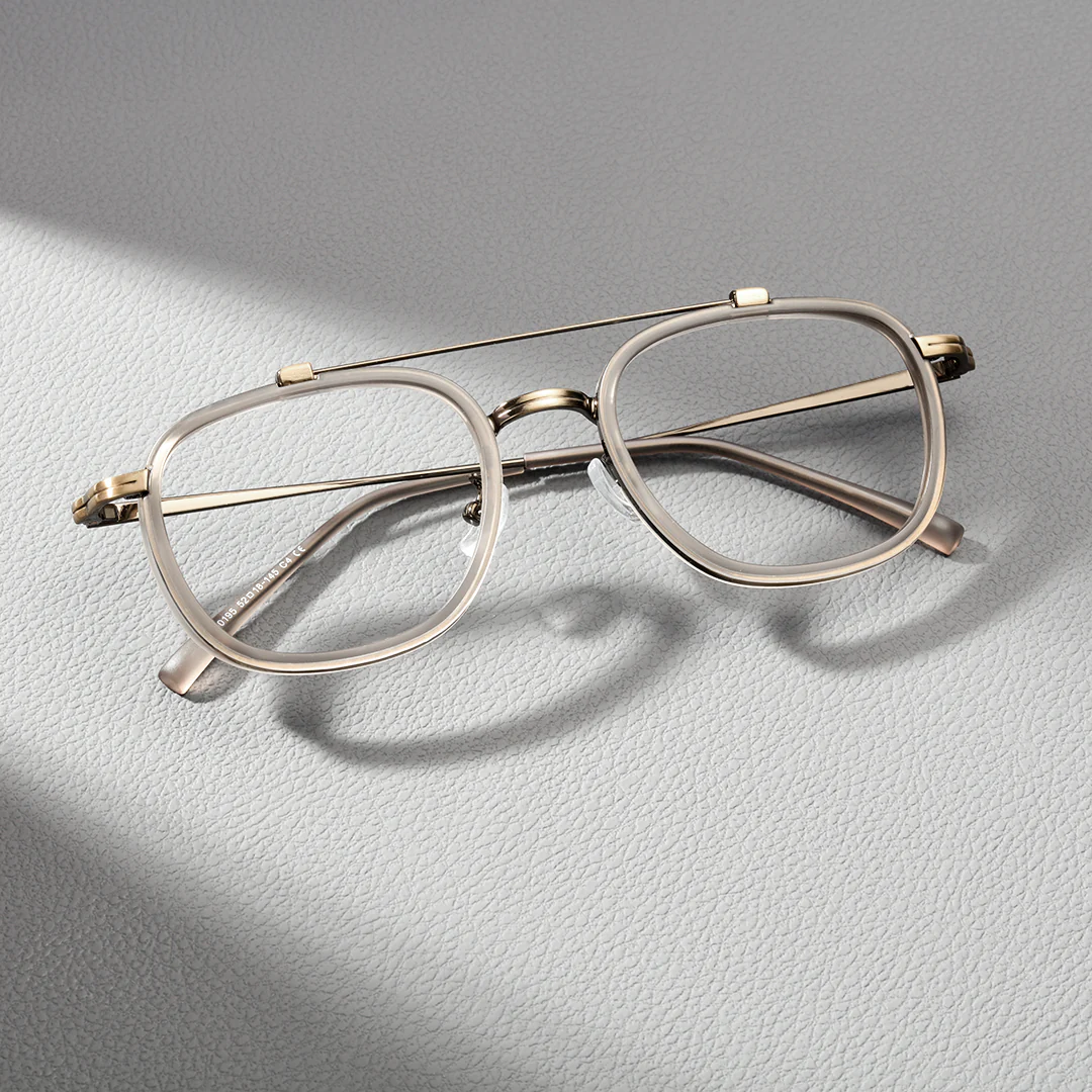 Scene view of Rayan aviator metal eyeglasses AM0242410 in bronze