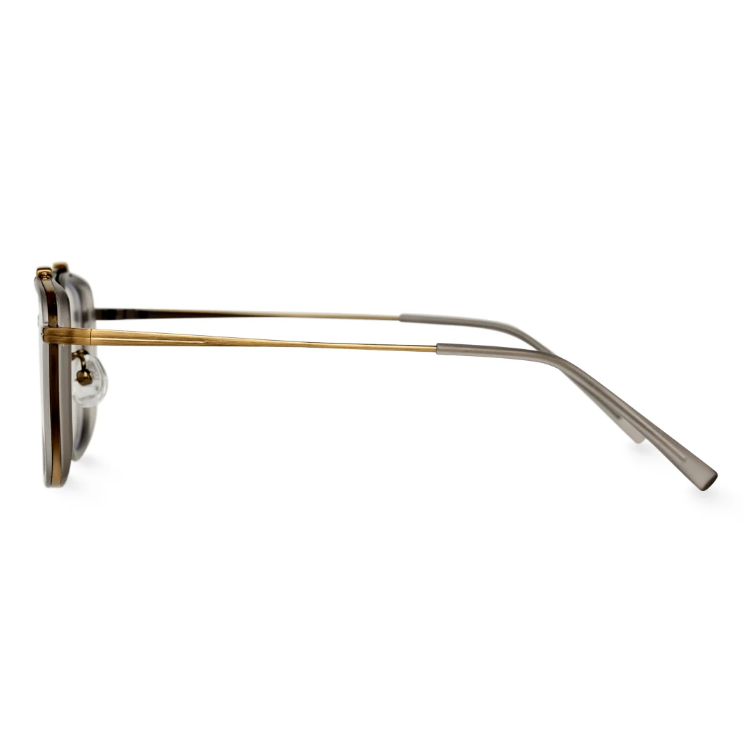 Side view of Rayan aviator metal eyeglasses AM0242410 in bronze