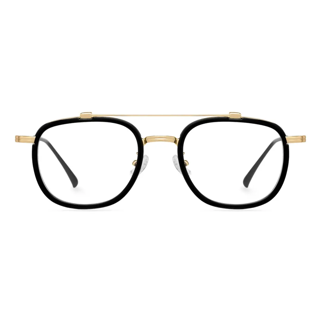 Front view of Rayan aviator metal eyeglasses AM0242410 in gold