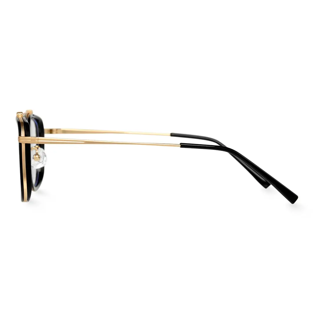 Side view of Rayan aviator metal eyeglasses AM0242410 in gold