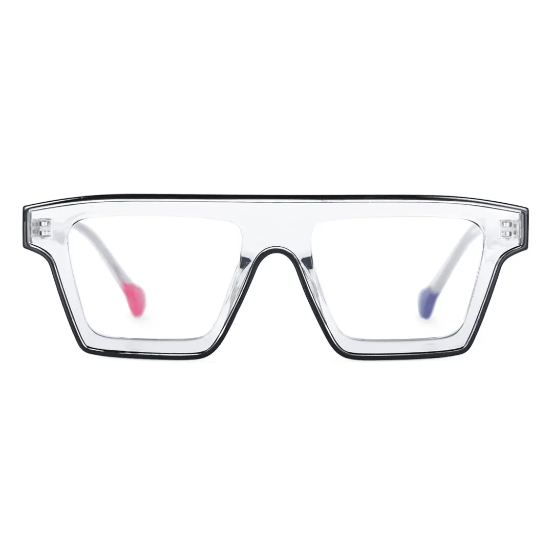 Front view of call aviator tr90 eyeglasses ar0042403 in clear