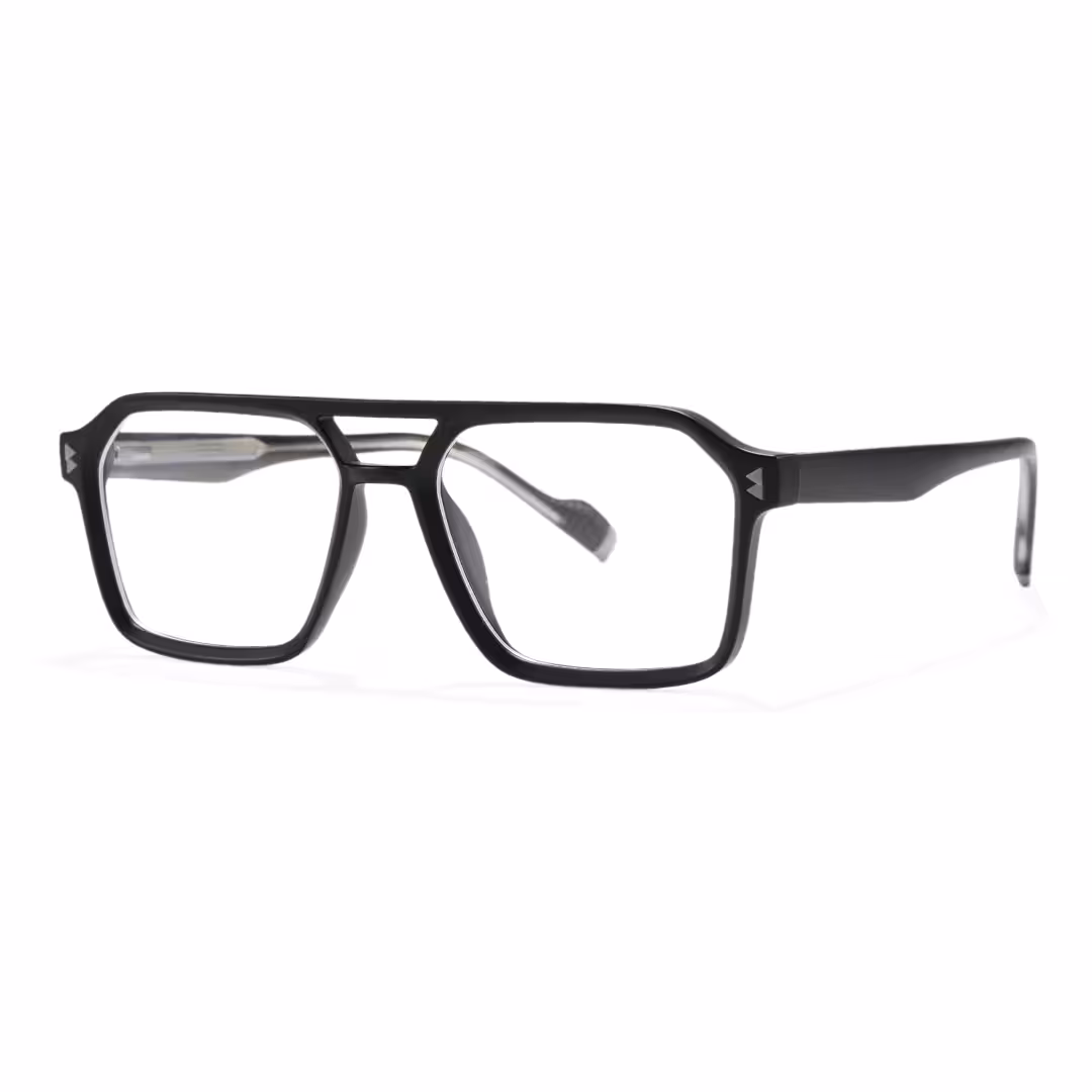 Angle view of Aryn aviator tr90 eyeglasses AR0042605 in black