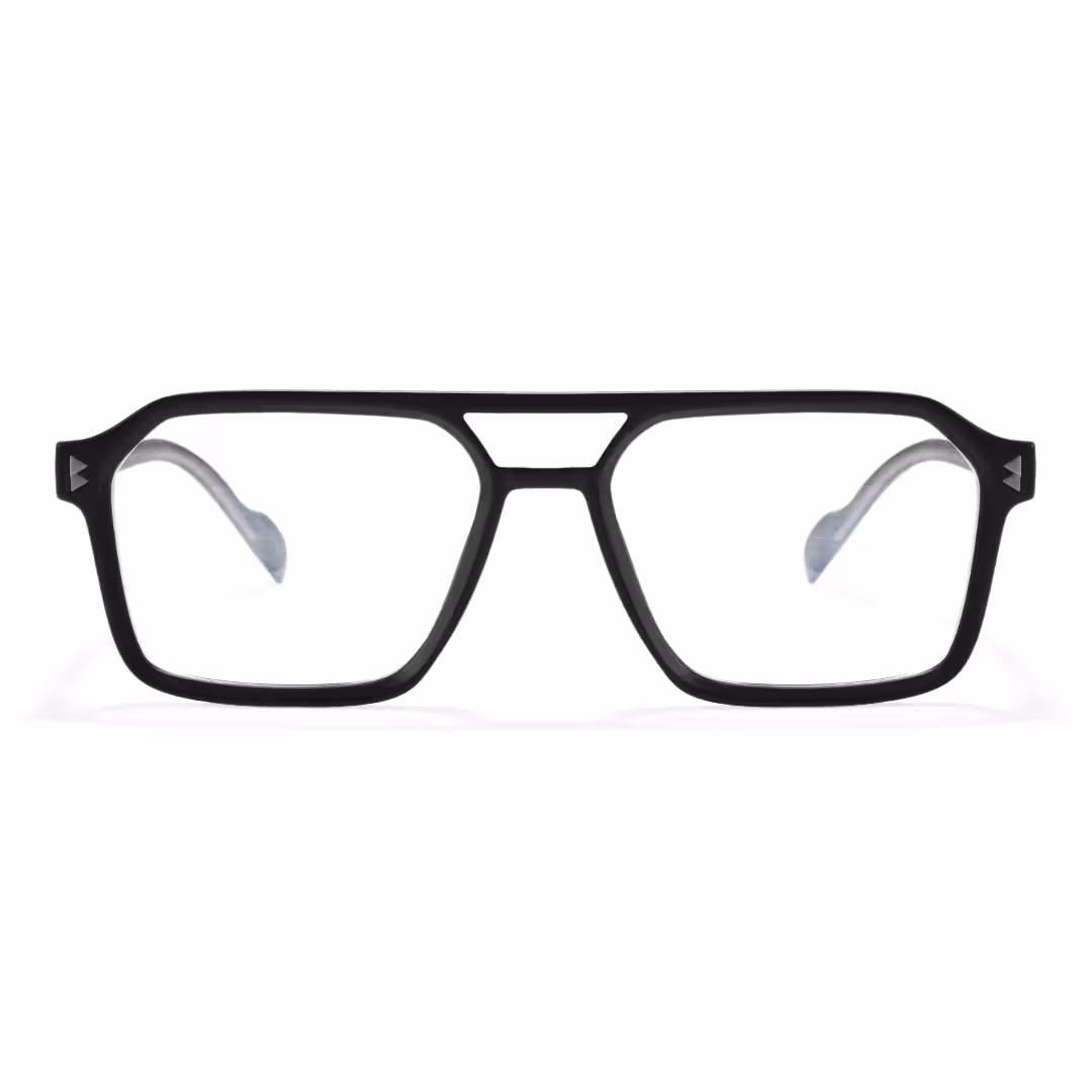 Front view of Aryn aviator tr90 eyeglasses AR0042605 in black