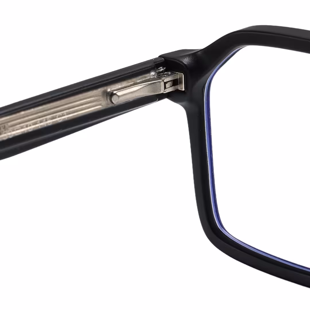Hinge detail of Aryn aviator tr90 eyeglasses AR0042605 in black