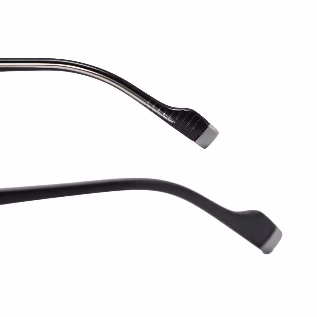Temple detail of Aryn aviator tr90 eyeglasses AR0042605 in black
