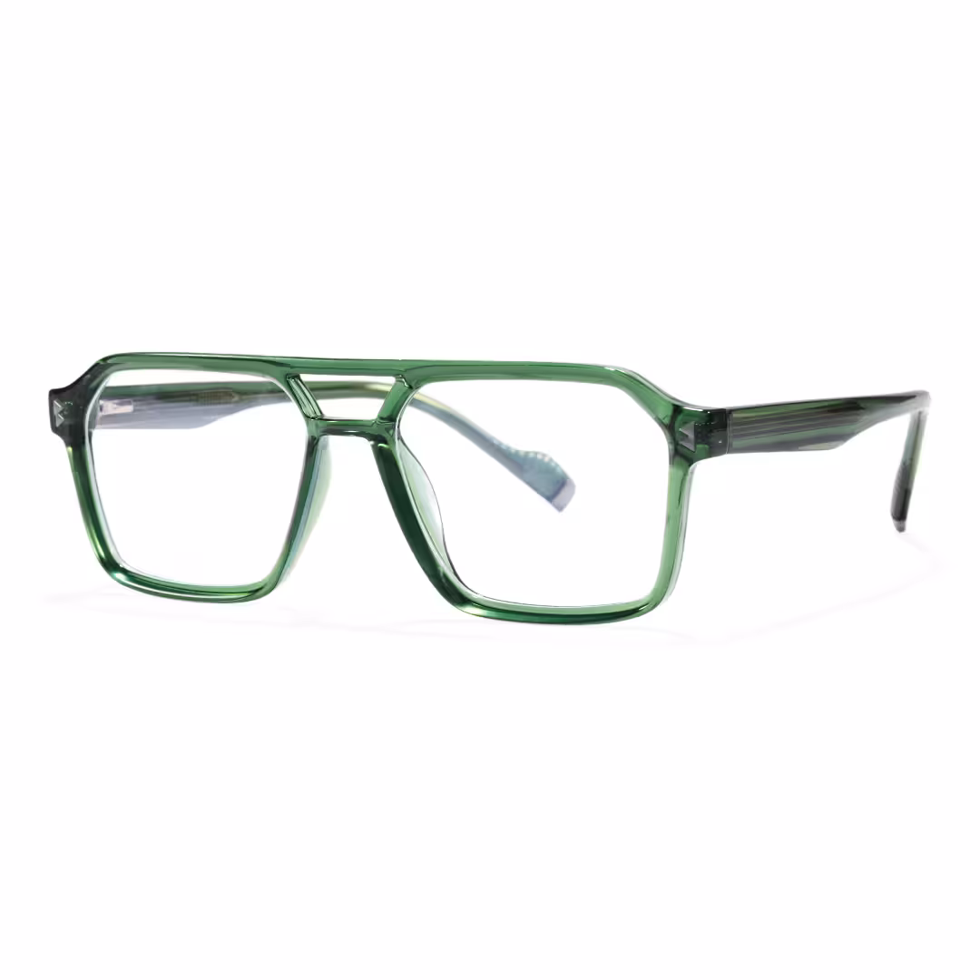Angle view of Aryn aviator tr90 eyeglasses AR0042605 in green