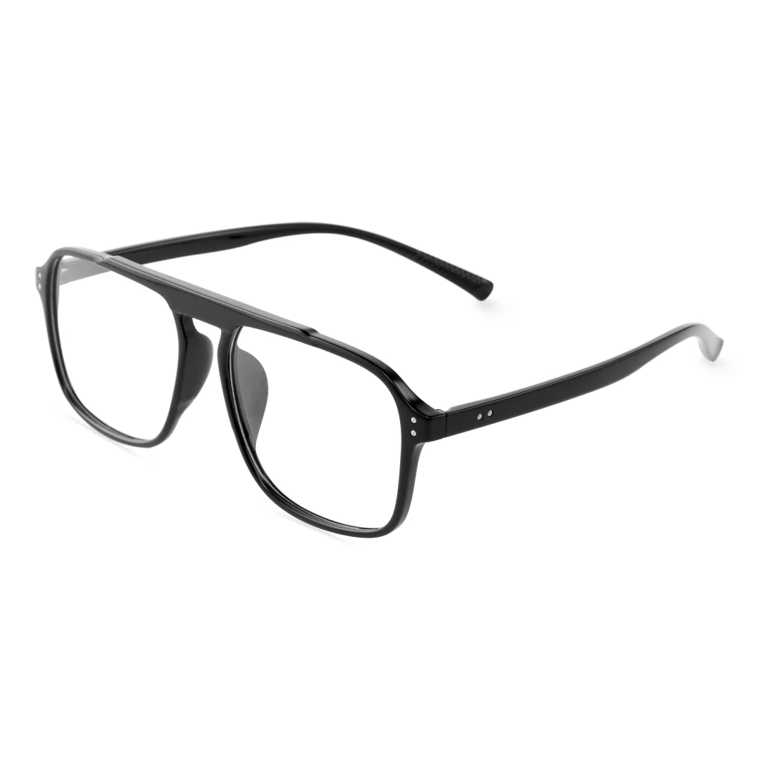 Angle view of Gatsby aviator tr90 eyeglasses AR0142410 in black